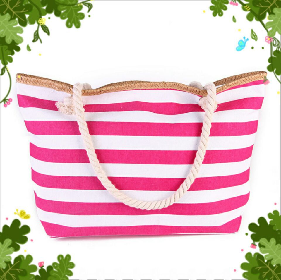 Striped Women's Travel Beach Bag