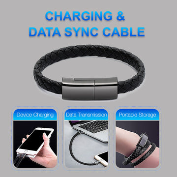 USB Charging Cable Bracelets-(2pk,3pk)